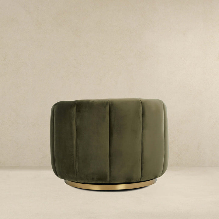 Cosey Green Velvet Swivel Chair Image 4