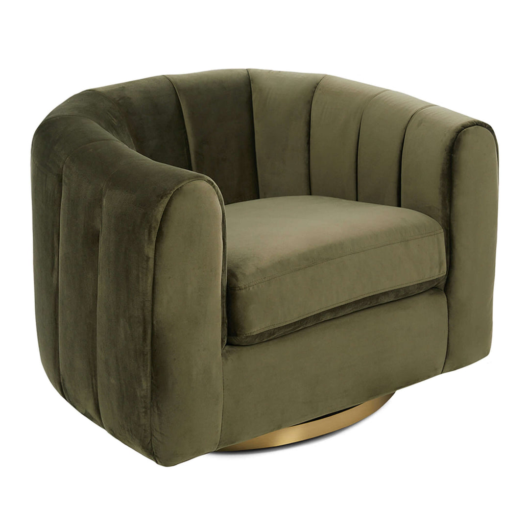 Cosey Green Velvet Swivel Chair Image 5