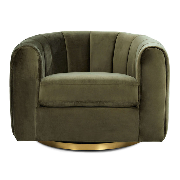 Cosey Green Velvet Swivel Chair Image 7