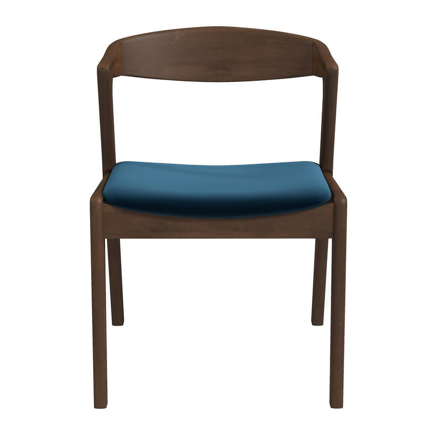 Dakota Solid Wood Blue Velvet Dining Chair (Set Of 2) Image 1