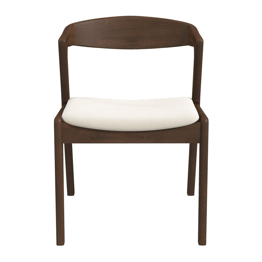 Dakota Solid Wood Cream Velvet Dining Chair (Set Of 2) Image 1