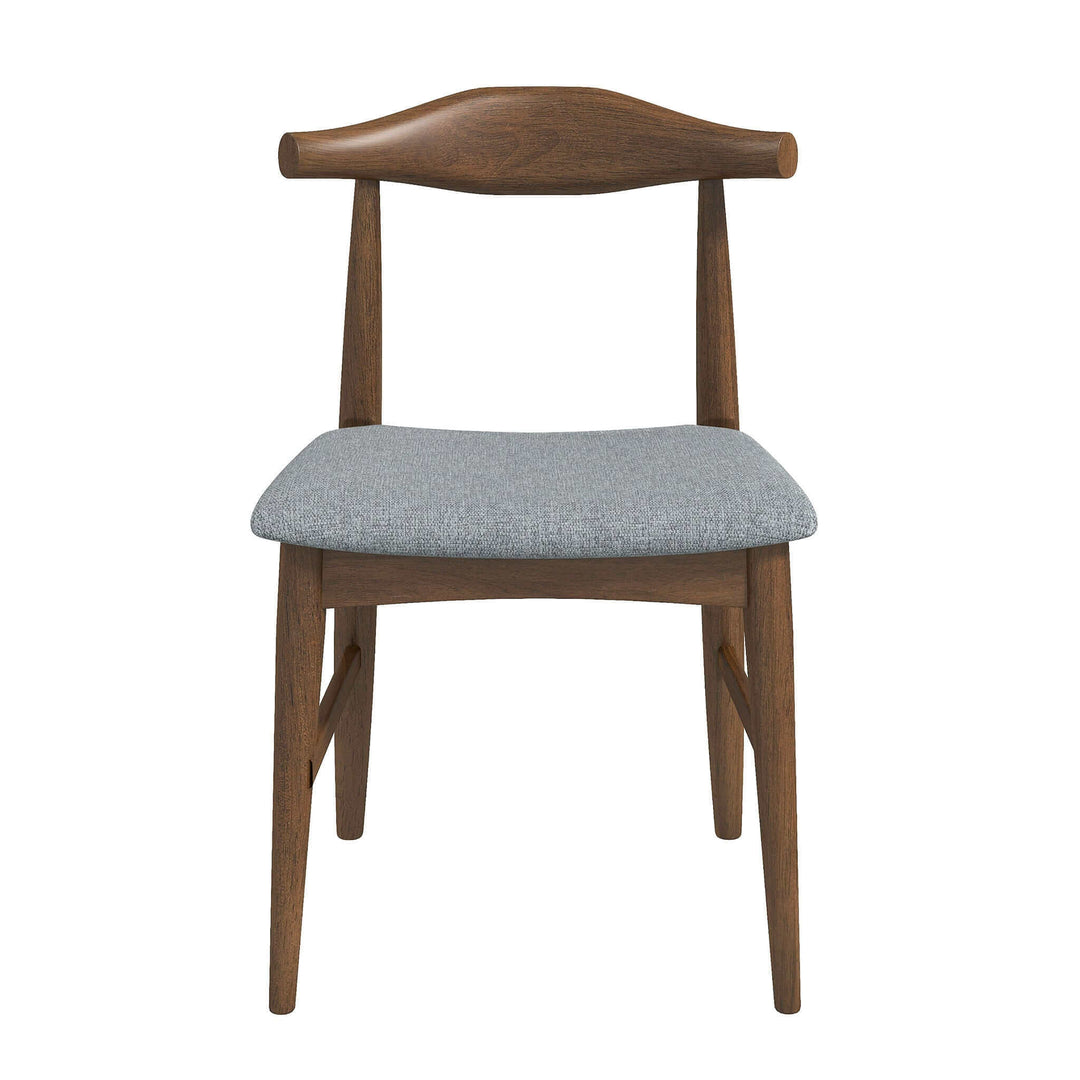 Damian Mid-Century Solid Wood Grey Dining Chair Image 1