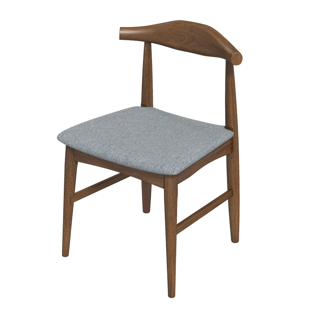 Damian Mid-Century Solid Wood Grey Dining Chair Image 2