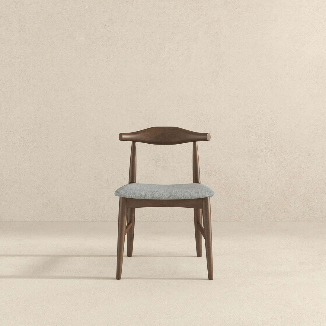 Damian Mid-Century Solid Wood Grey Dining Chair Image 4