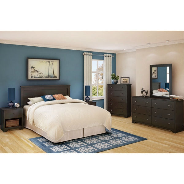 Dark Brown Chocolate Wood Finish 5-Drawer Bedroom Chest of Drawers Image 2