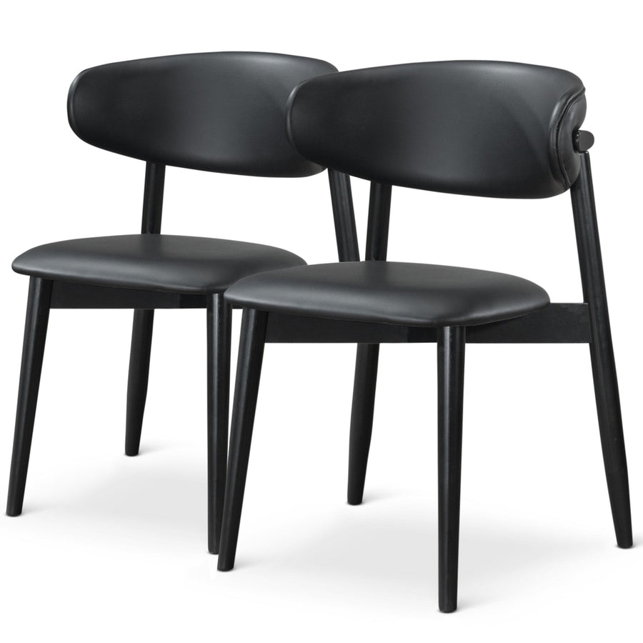 Korbin Black Vegan Leather Dining Chair (Set Of 2) Image 1