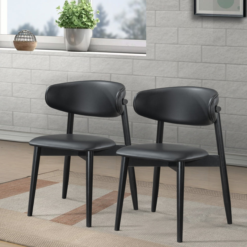 Korbin Black Vegan Leather Dining Chair (Set Of 2) Image 2