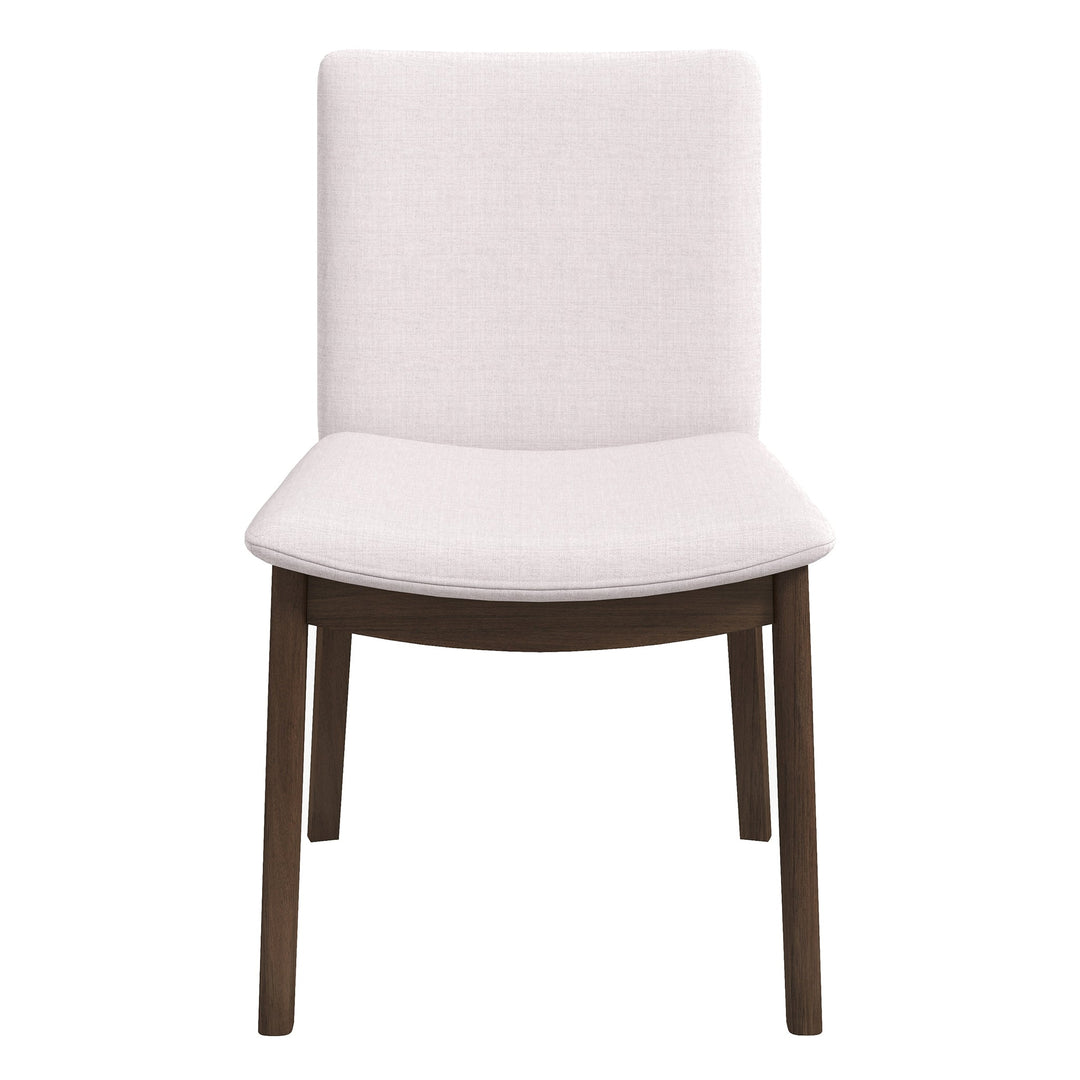 Laura Beige Linen Solid Wood Dining Chair (Set Of 2) Image 1