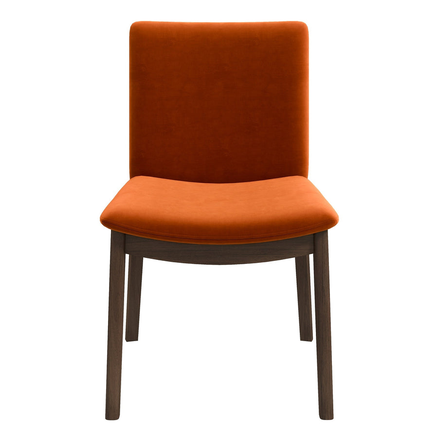 Laura Burnt Orange Velvet Solid Wood Dining Chair (Set Of 2) Image 1