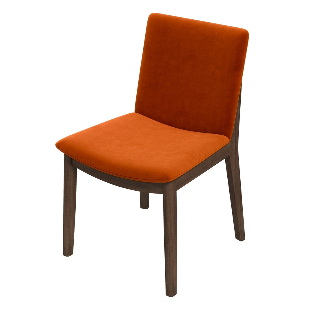 Laura Burnt Orange Velvet Solid Wood Dining Chair (Set Of 2) Image 7