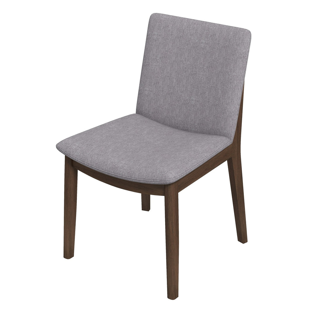 Laura Light Grey Linen Solid Wood Dining Chair (Set Of 2) Image 7