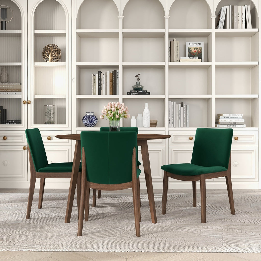 Laura Green Velvet Solid Wood Dining Chair (Set Of 2) Image 2