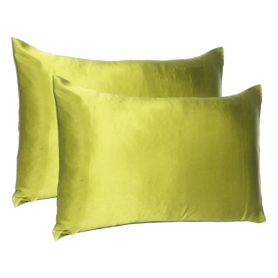 Lemongrass Dreamy Set Of 2 Silky Satin Queen Pillowcases Image 1