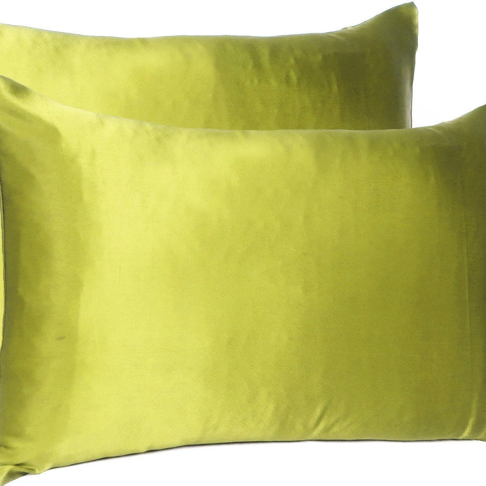 Lemongrass Dreamy Set Of 2 Silky Satin Queen Pillowcases Image 9