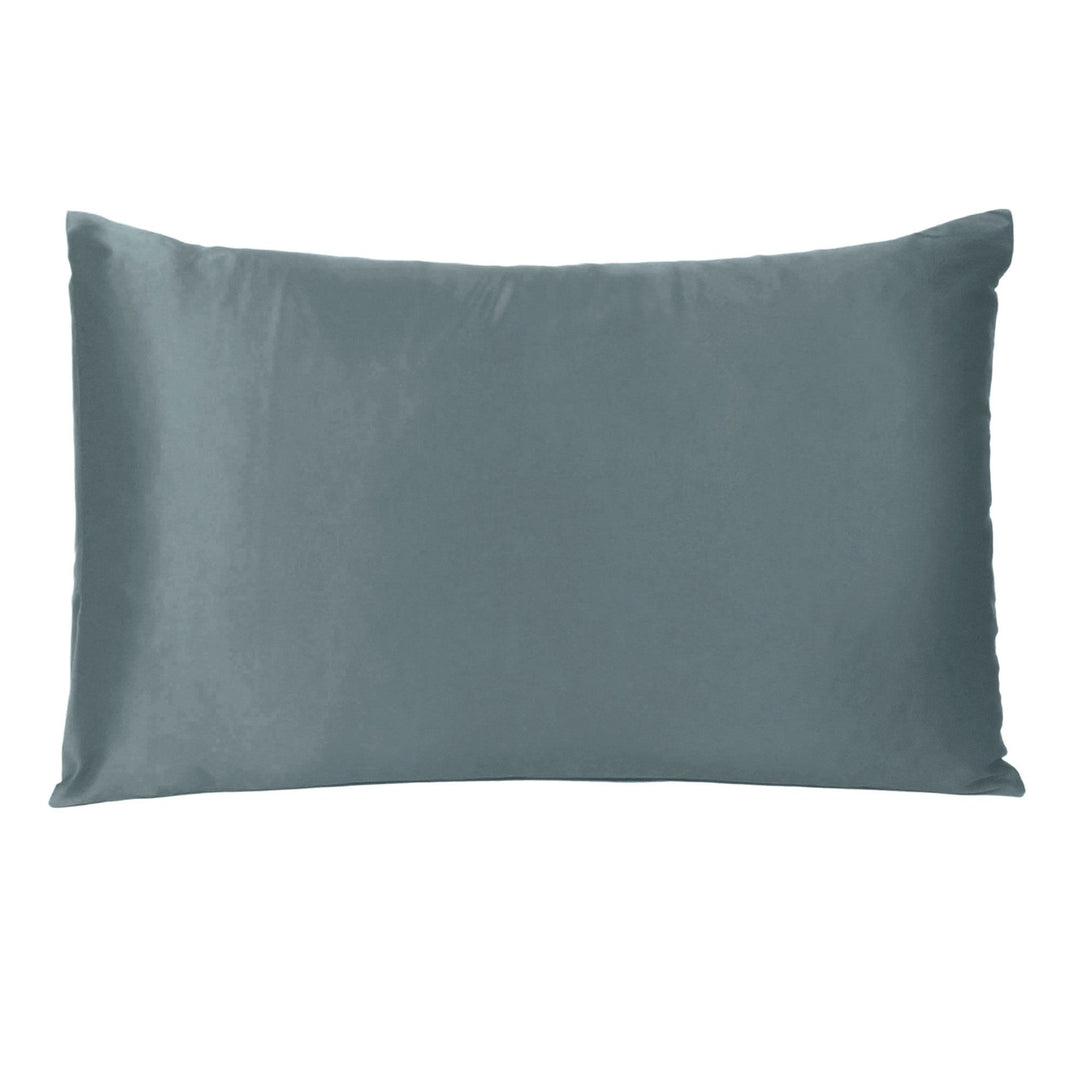 Gray Dreamy Set Of 2 Silky Satin King Pillowcases Image 3