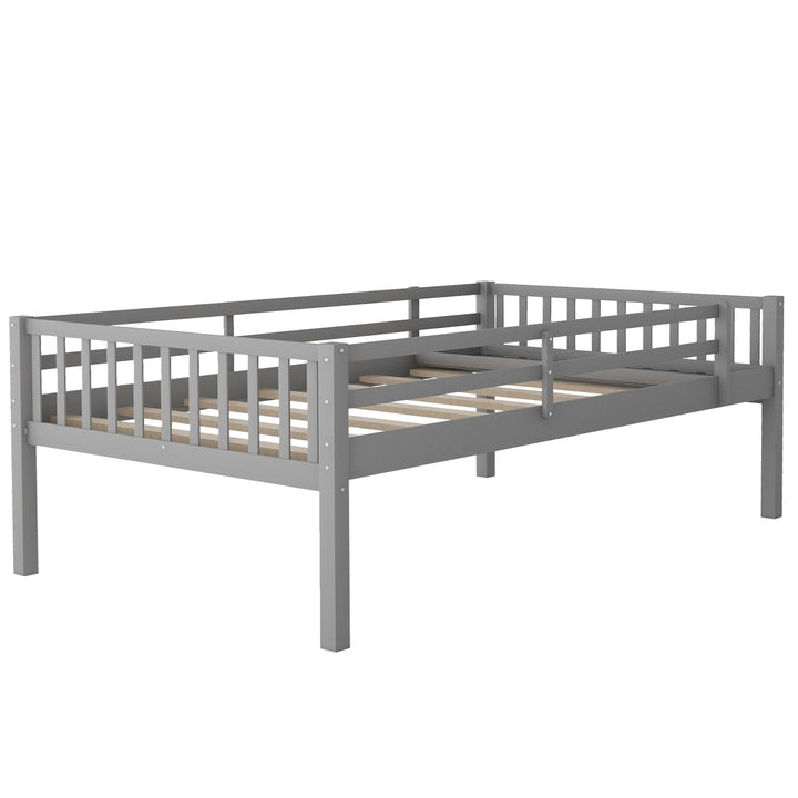 Gray Full Over Double Twin Triple Bunk Beds with Drawers Image 8