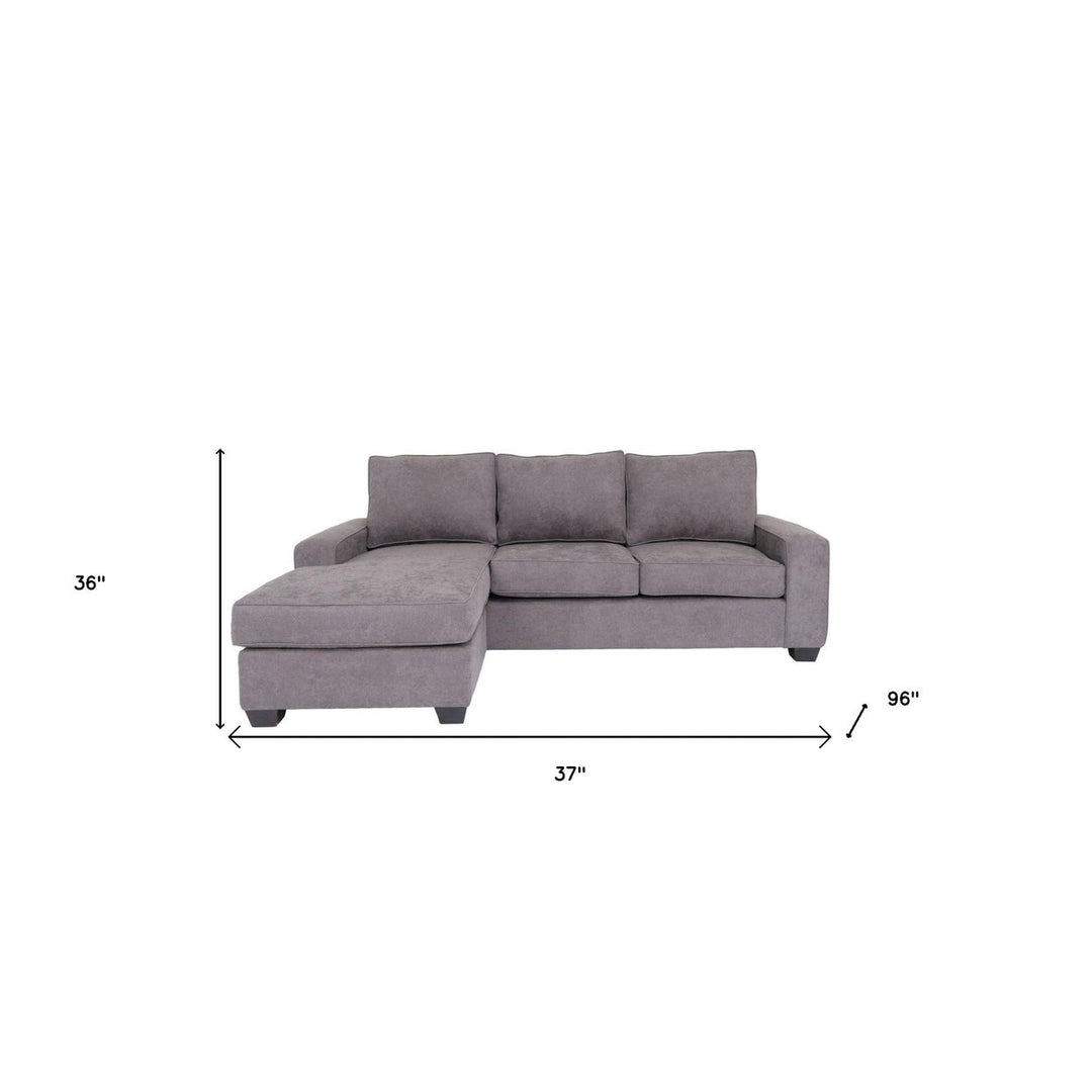 Gray Polyester Blend Stationary L Shaped Two Piece Corner Sectional Image 3