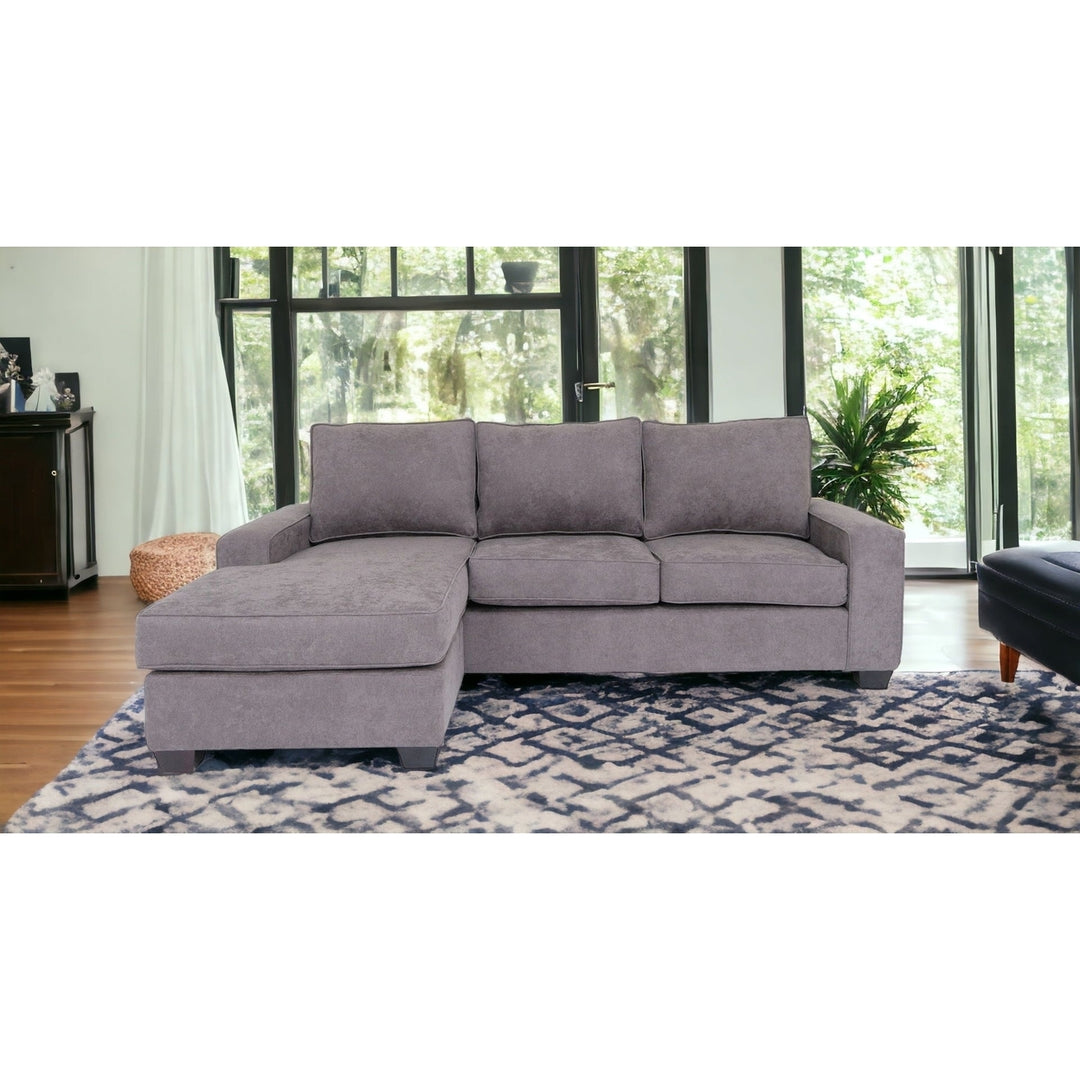 Gray Polyester Blend Stationary L Shaped Two Piece Corner Sectional Image 5