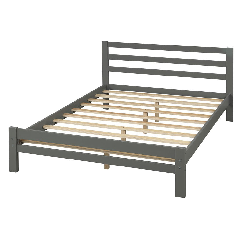 Gray Solid and Manufactured Wood Full Bed Image 2