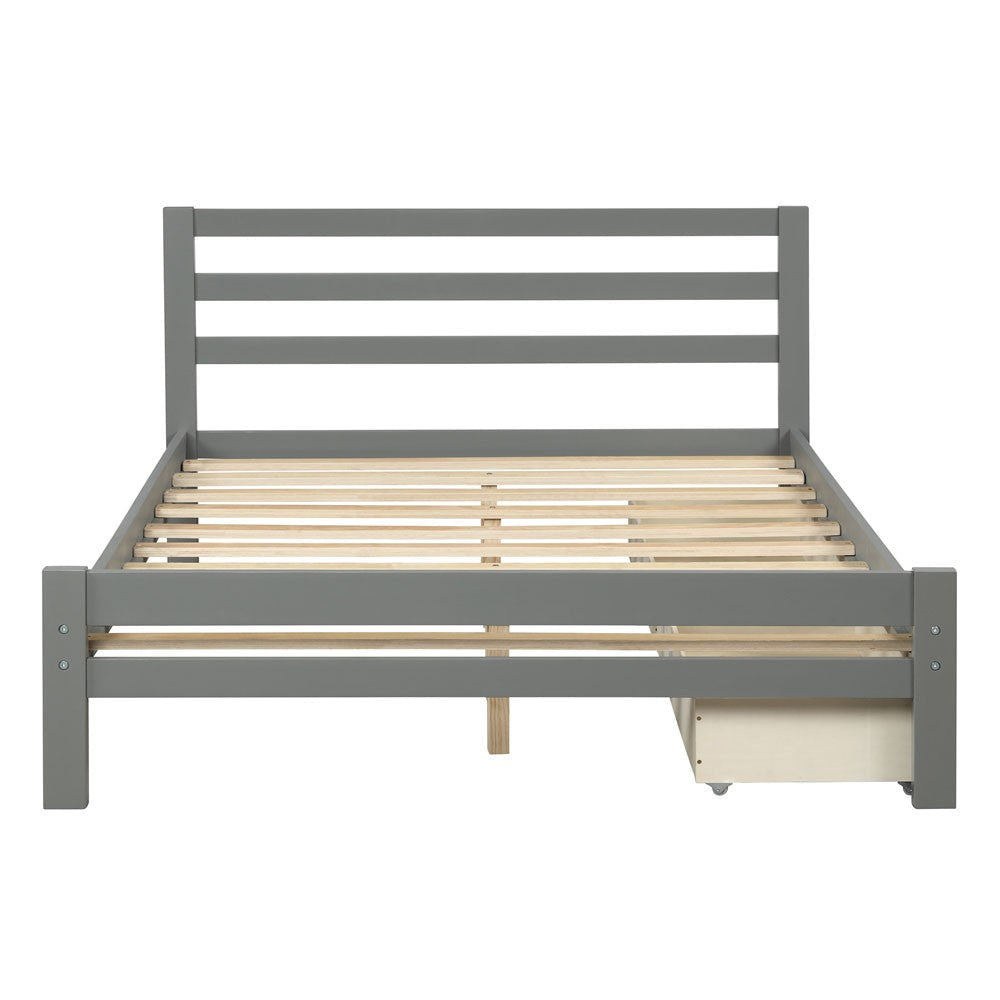 Gray Solid and Manufactured Wood Full Bed Image 3