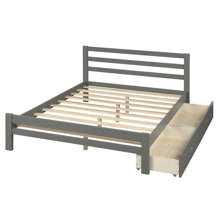 Gray Solid and Manufactured Wood Full Bed Image 4