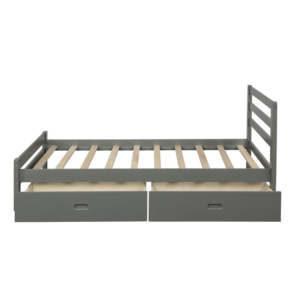 Gray Solid and Manufactured Wood Full Bed Image 5