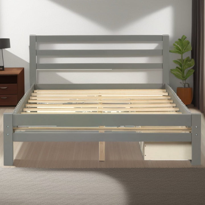 Gray Solid and Manufactured Wood Full Bed Image 8