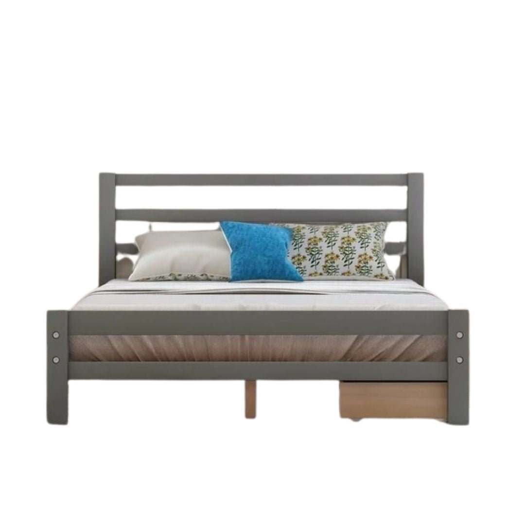 Gray Solid and Manufactured Wood Full Bed Image 9