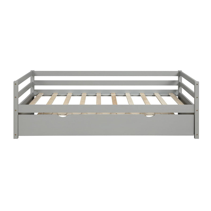 Gray Twin Bed with Trundle Image 1