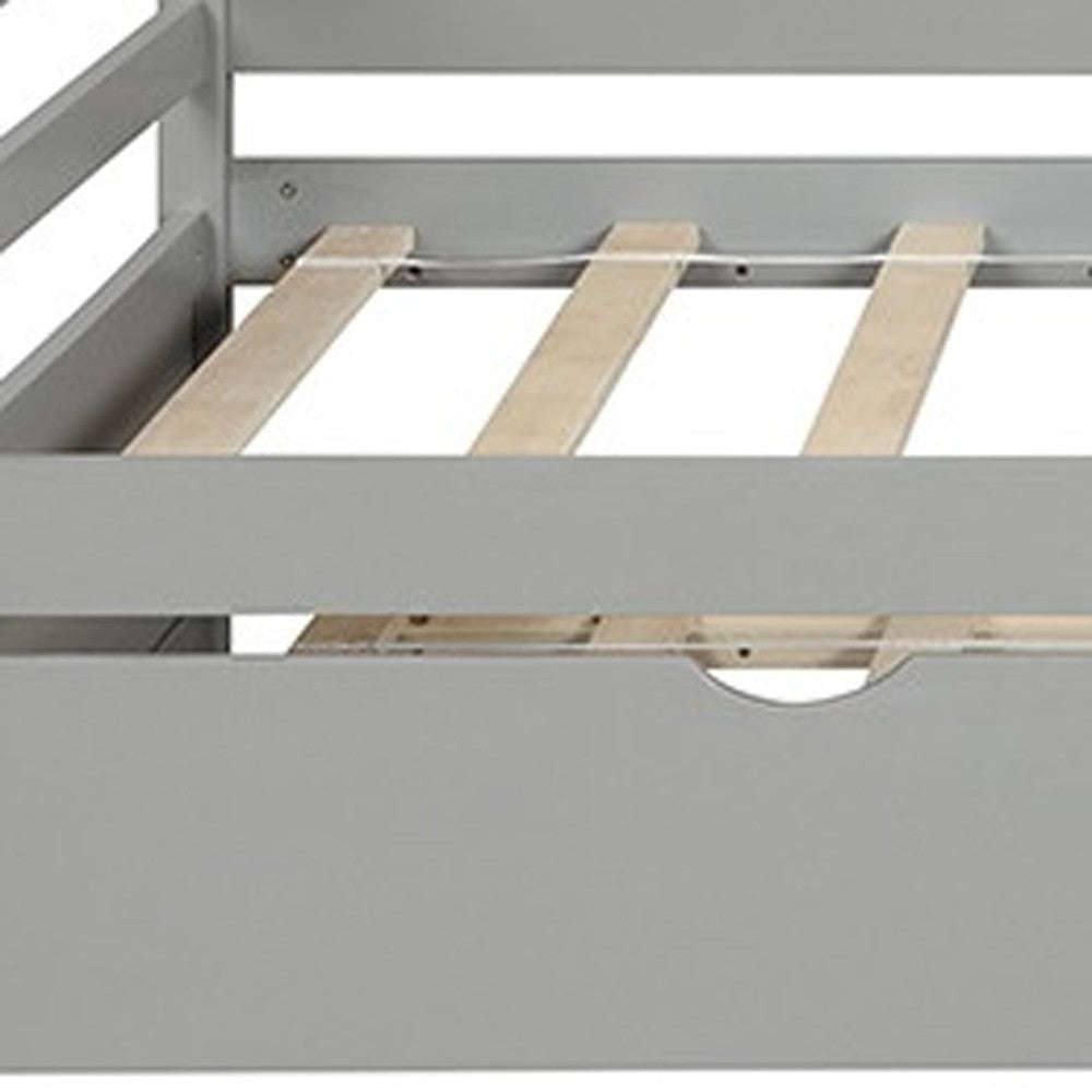 Gray Twin Bed with Trundle Image 9