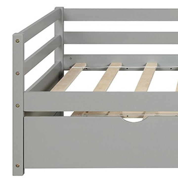 Gray Twin Bed with Trundle Image 10