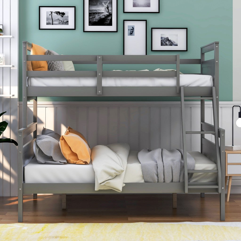 Gray Twin Over Full Size Bunk Bed Image 3