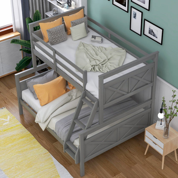 Gray Twin Over Full Size Bunk Bed Image 4