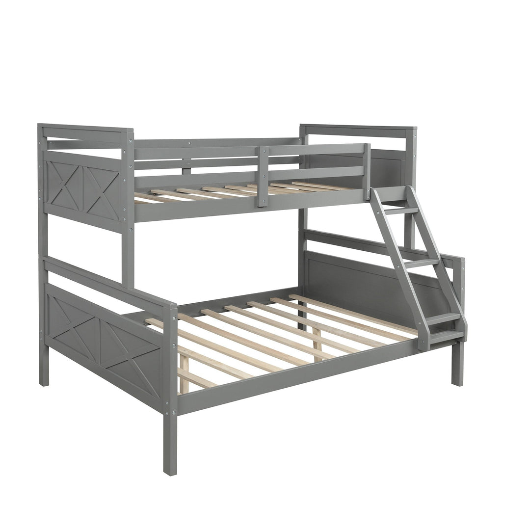 Gray Twin Over Full Size Bunk Bed Image 6