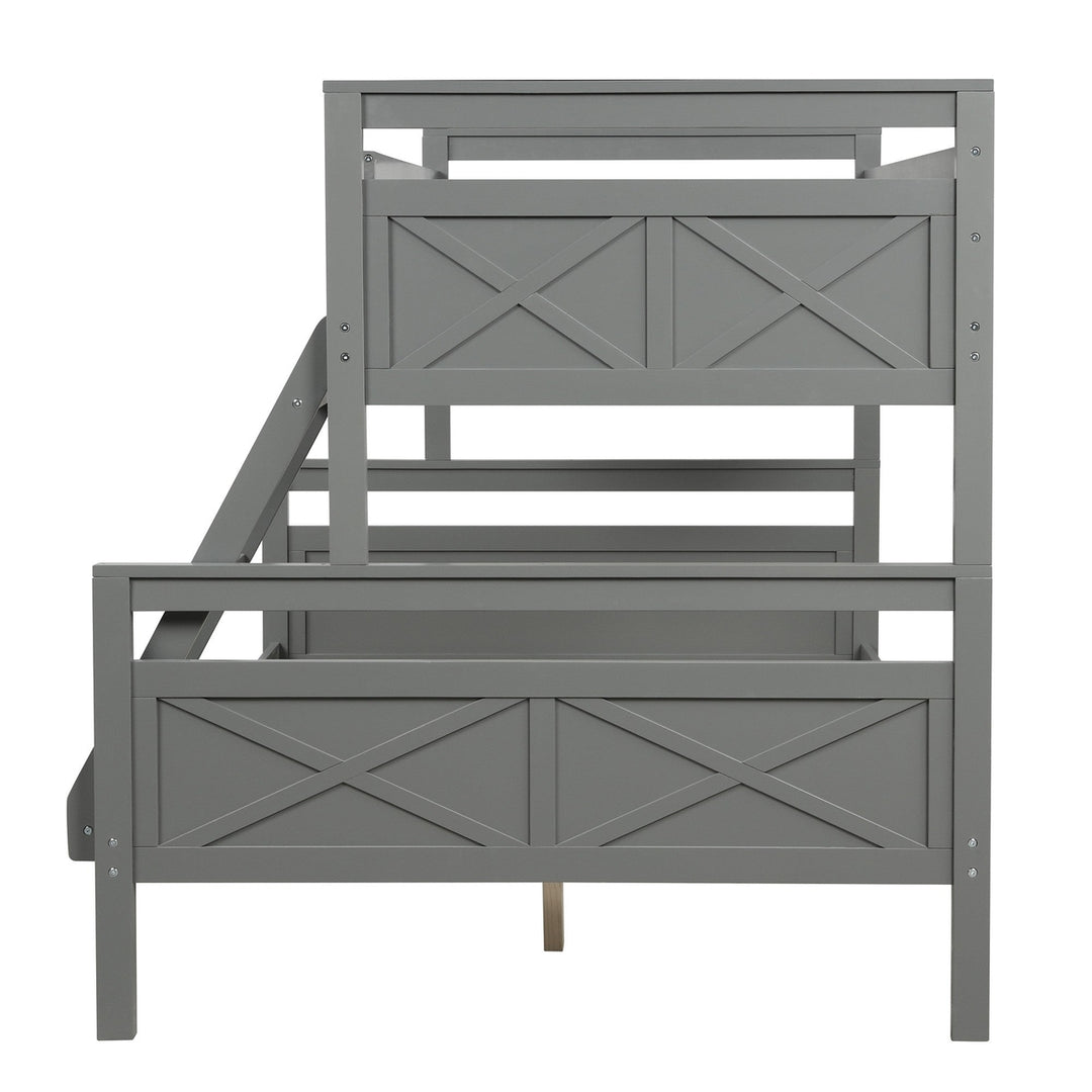 Gray Twin Over Full Size Bunk Bed Image 9