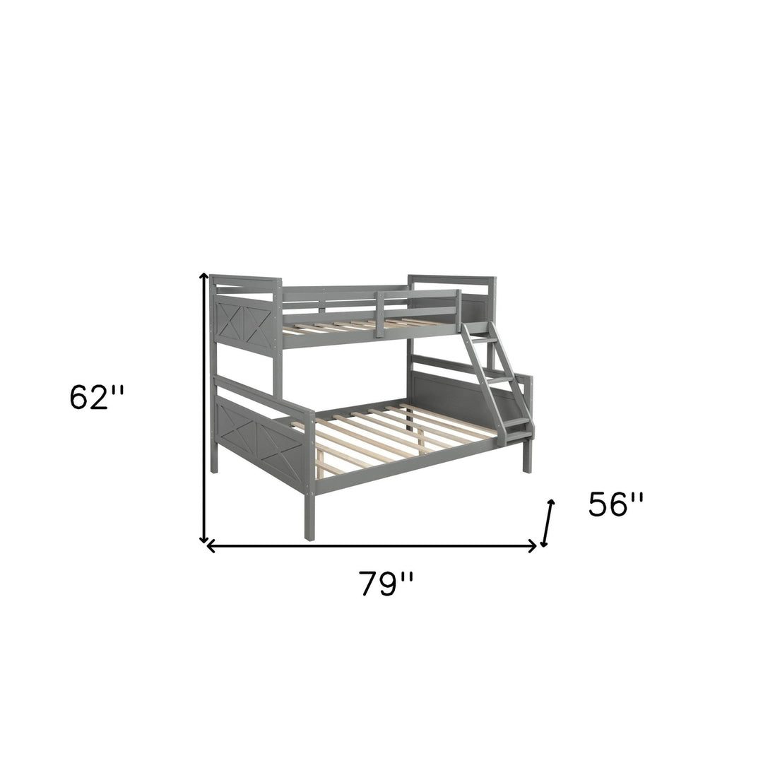 Gray Twin Over Full Size Bunk Bed Image 10