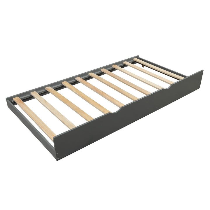 Gray Twin Over Twin Bunk Bed with Trundle Image 7