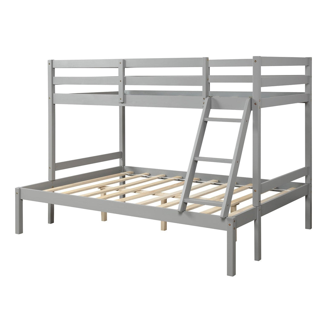 Gray Twin Size Full Size Bunk Bed Image 5