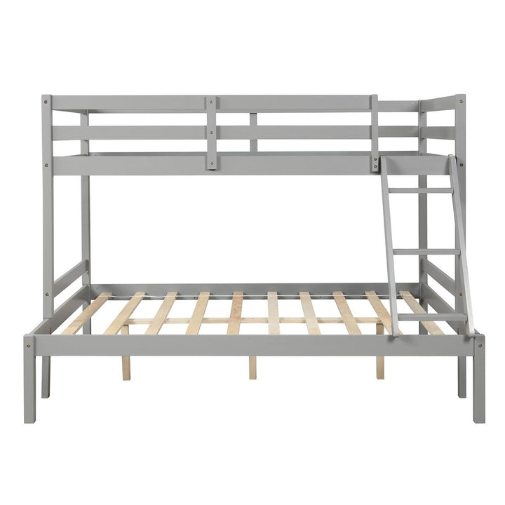 Gray Twin Size Full Size Bunk Bed Image 6