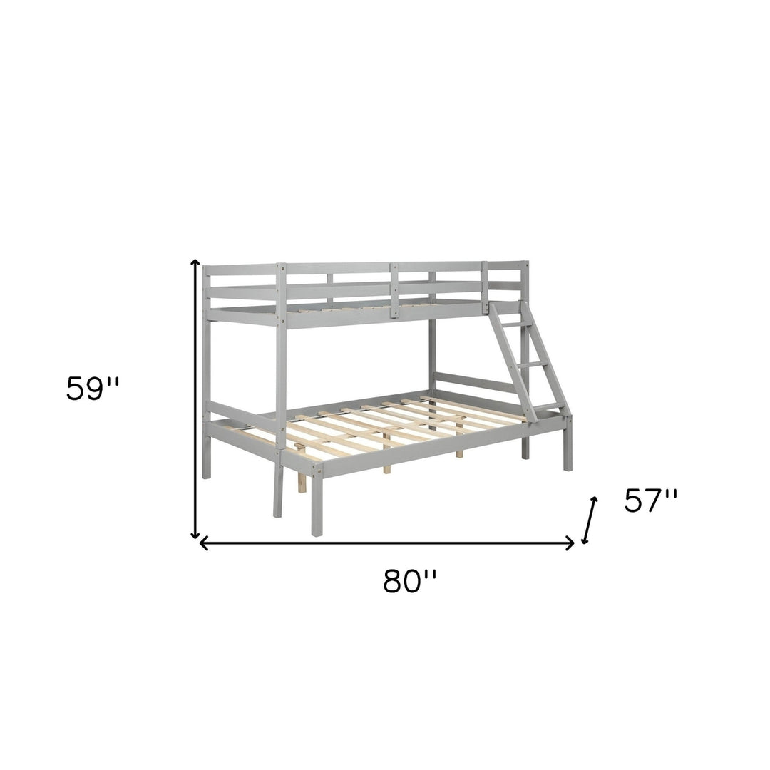 Gray Twin Size Full Size Bunk Bed Image 10