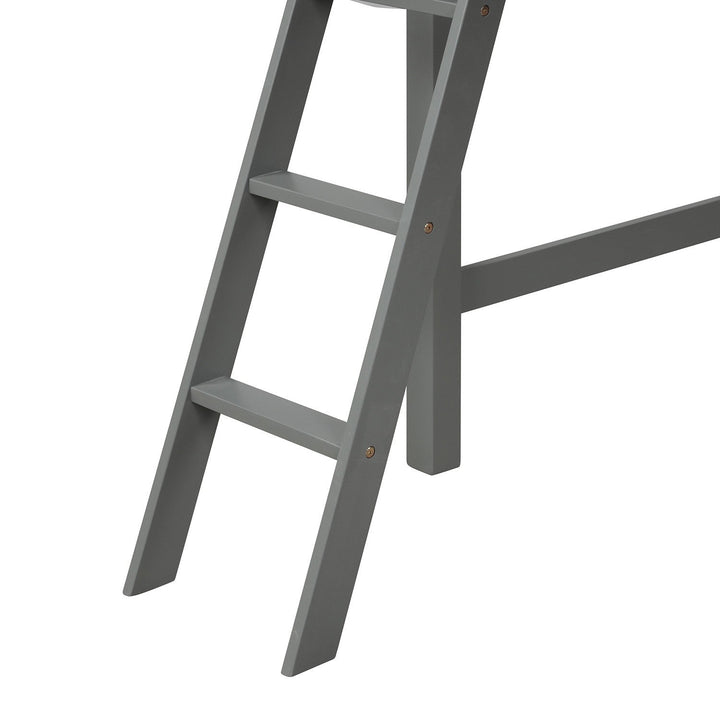 Gray Twin Size High Loft Bed Image 2