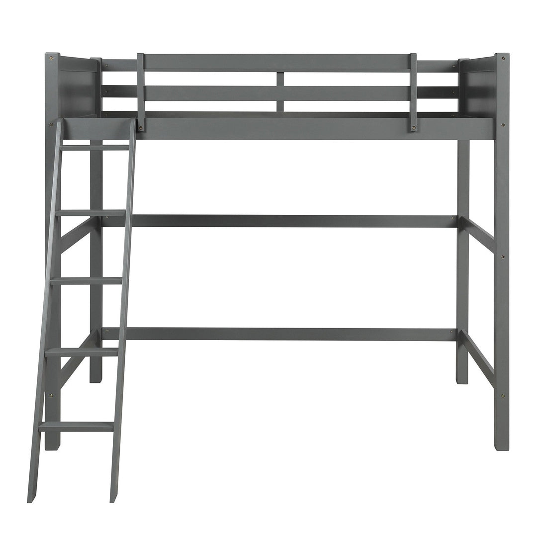 Gray Twin Size High Loft Bed Image 3