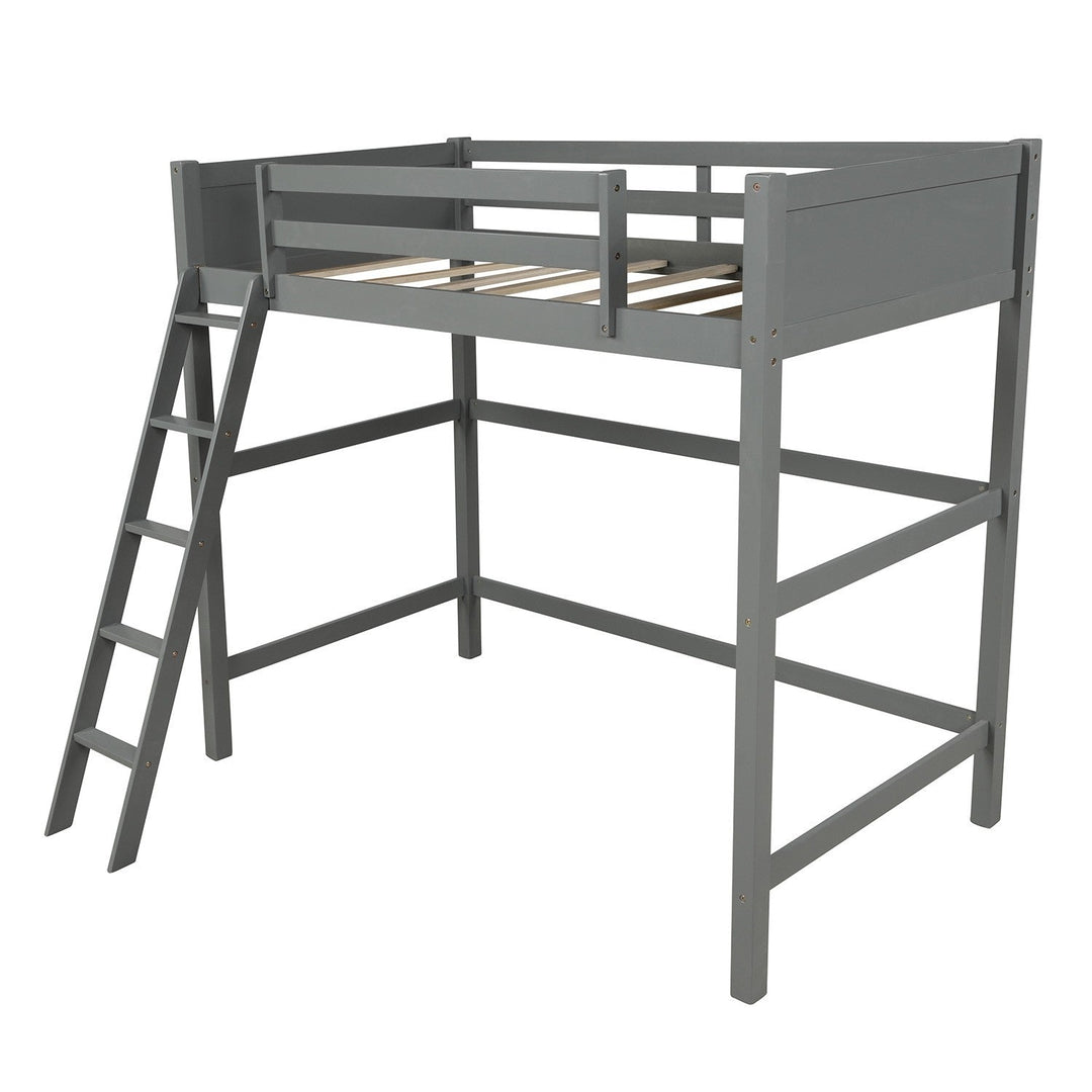 Gray Twin Size High Loft Bed Image 6