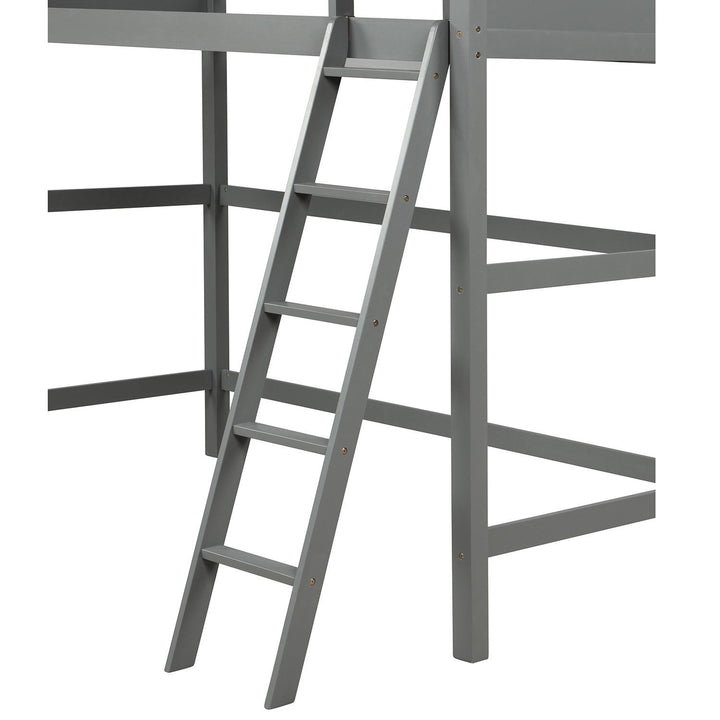 Gray Twin Size High Loft Bed Image 7