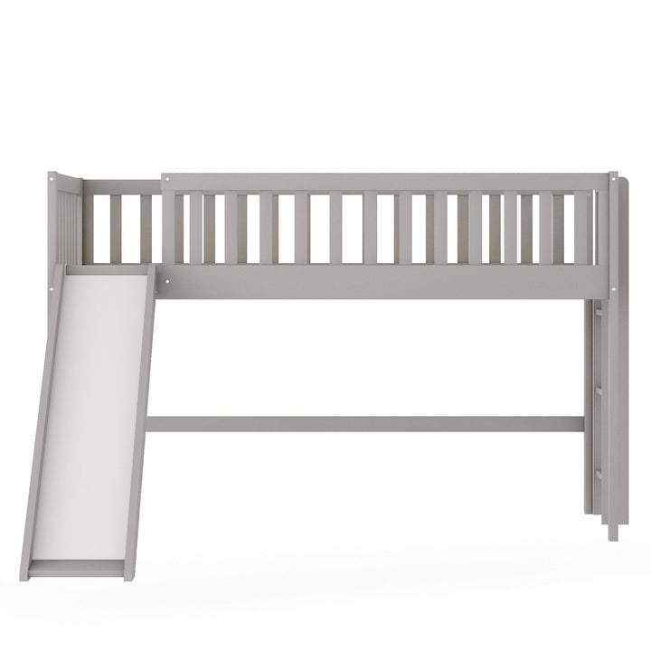 Gray Twin Traditional Manufactured Wood and Solid Wood Bunk Bed Image 6