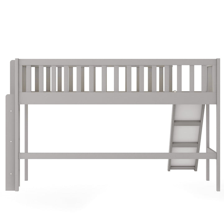 Gray Twin Traditional Manufactured Wood and Solid Wood Bunk Bed Image 7