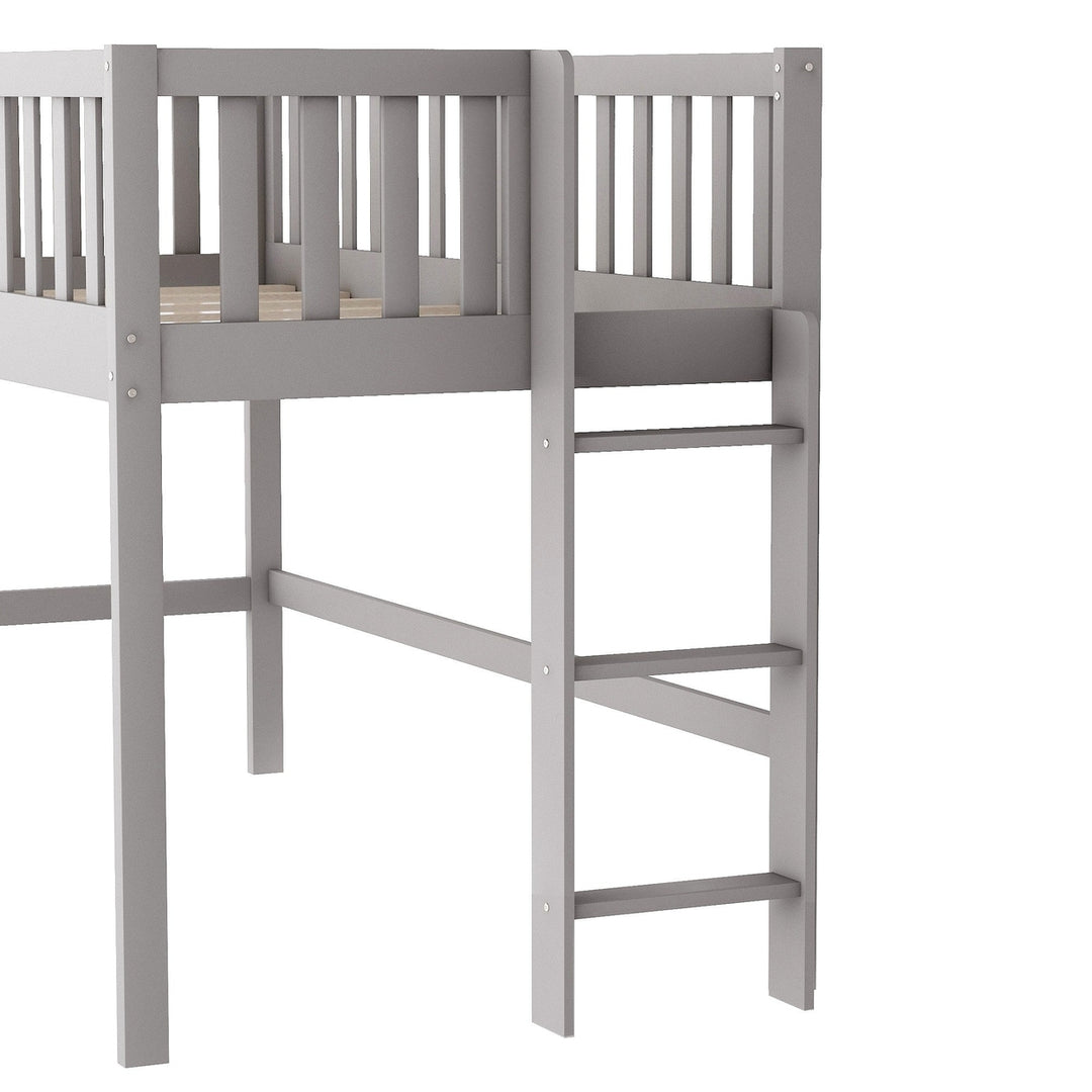 Gray Twin Traditional Manufactured Wood and Solid Wood Bunk Bed Image 9