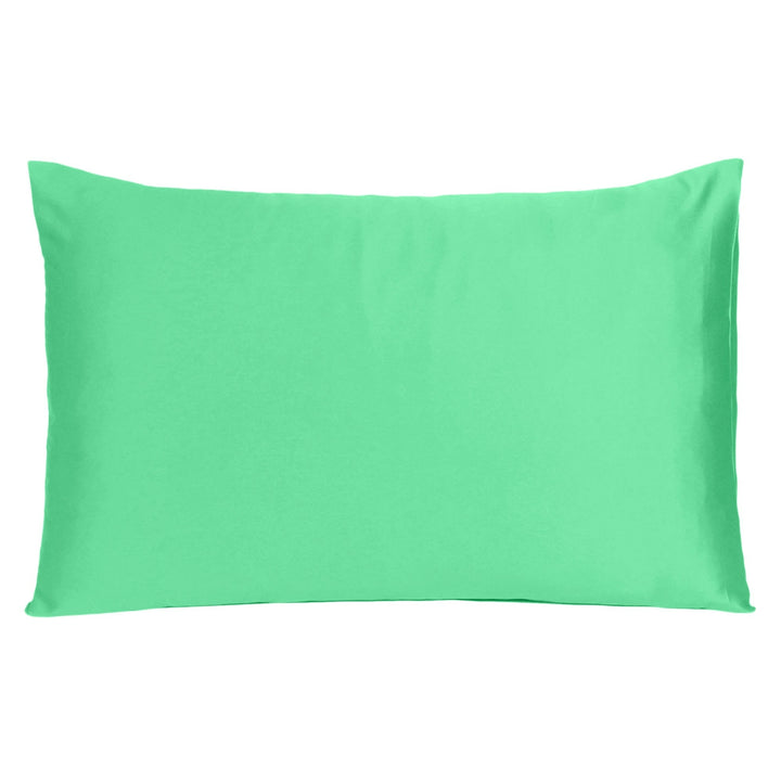 Green Dreamy Set Of 2 Silky Satin King Pillowcases Image 3