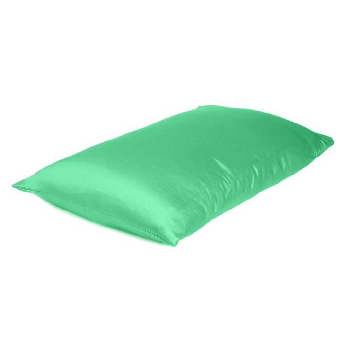 Green Dreamy Set Of 2 Silky Satin King Pillowcases Image 4