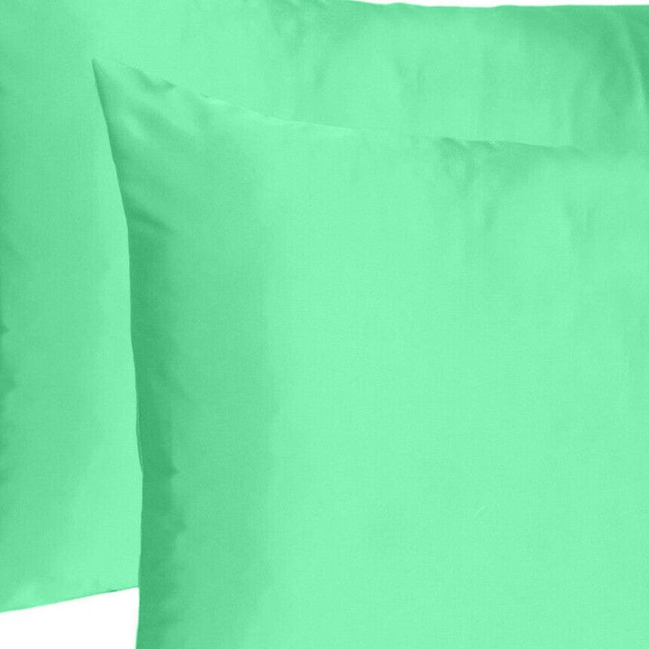 Green Dreamy Set Of 2 Silky Satin King Pillowcases Image 7